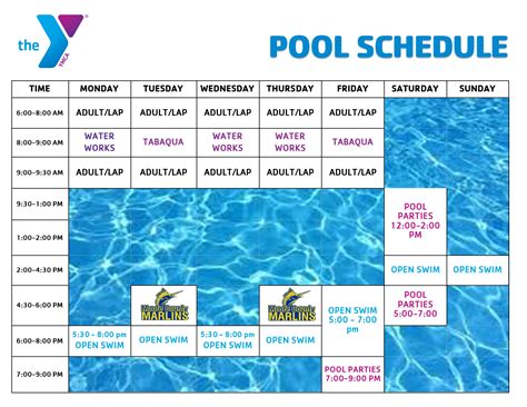 olathe ymca pool schedule.